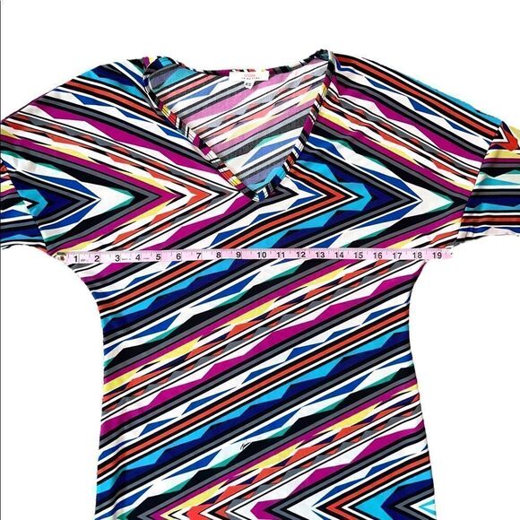 Trina Turk Dominica 2 Multicolored Striped 3/4 Length Sleeve Mini Dress Size XS - Picture 10 of 16